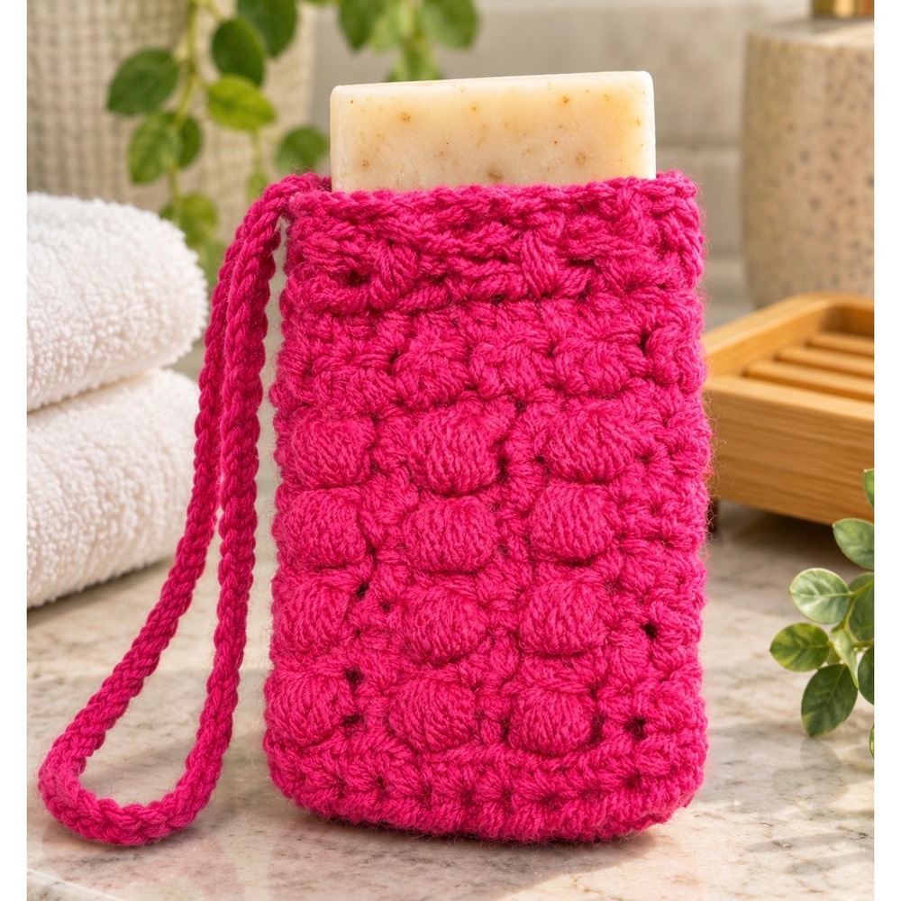 Handmade Crochet Soap Saver Pouch Bobble Body Scrubber Soap Holder Massaging
